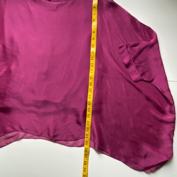 Tempo Paris Boho Dolman Sleeve Sheer Silk Oversized Blouse Size S/M - Picture 10 of 11